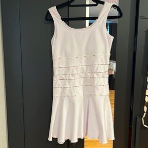 Eliza Audley Tennis dress white w/ rose gold accents